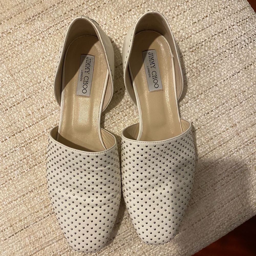 Cute white Jimmy Choo flats